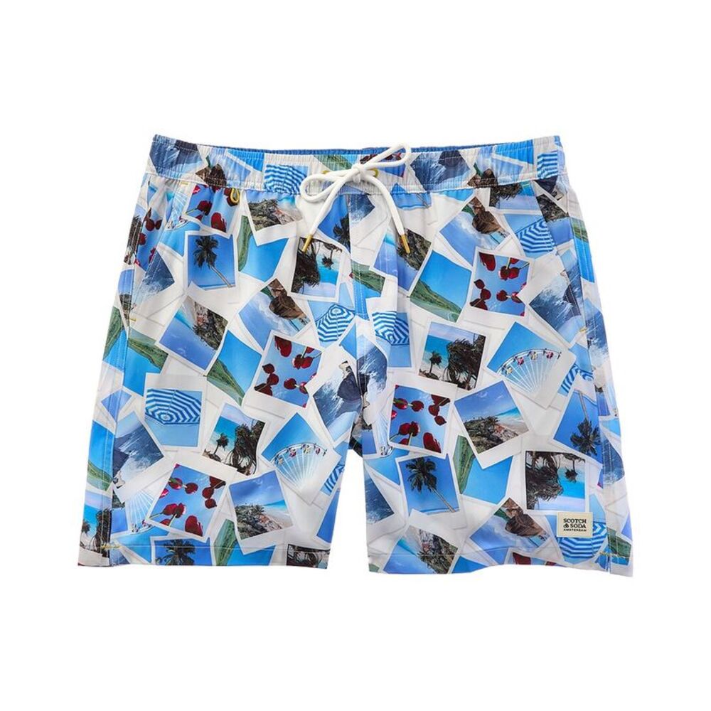 Scotch & Soda Mens  Volley Swim Short, Blue
